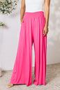 Basic Bae Full Size Smocked Wide Waistband Wide Leg Pants