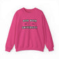 Bookworm University Crewneck Sweatshirt with Est 2024 Design in pink, cozy medium-heavy cotton-polyester blend.