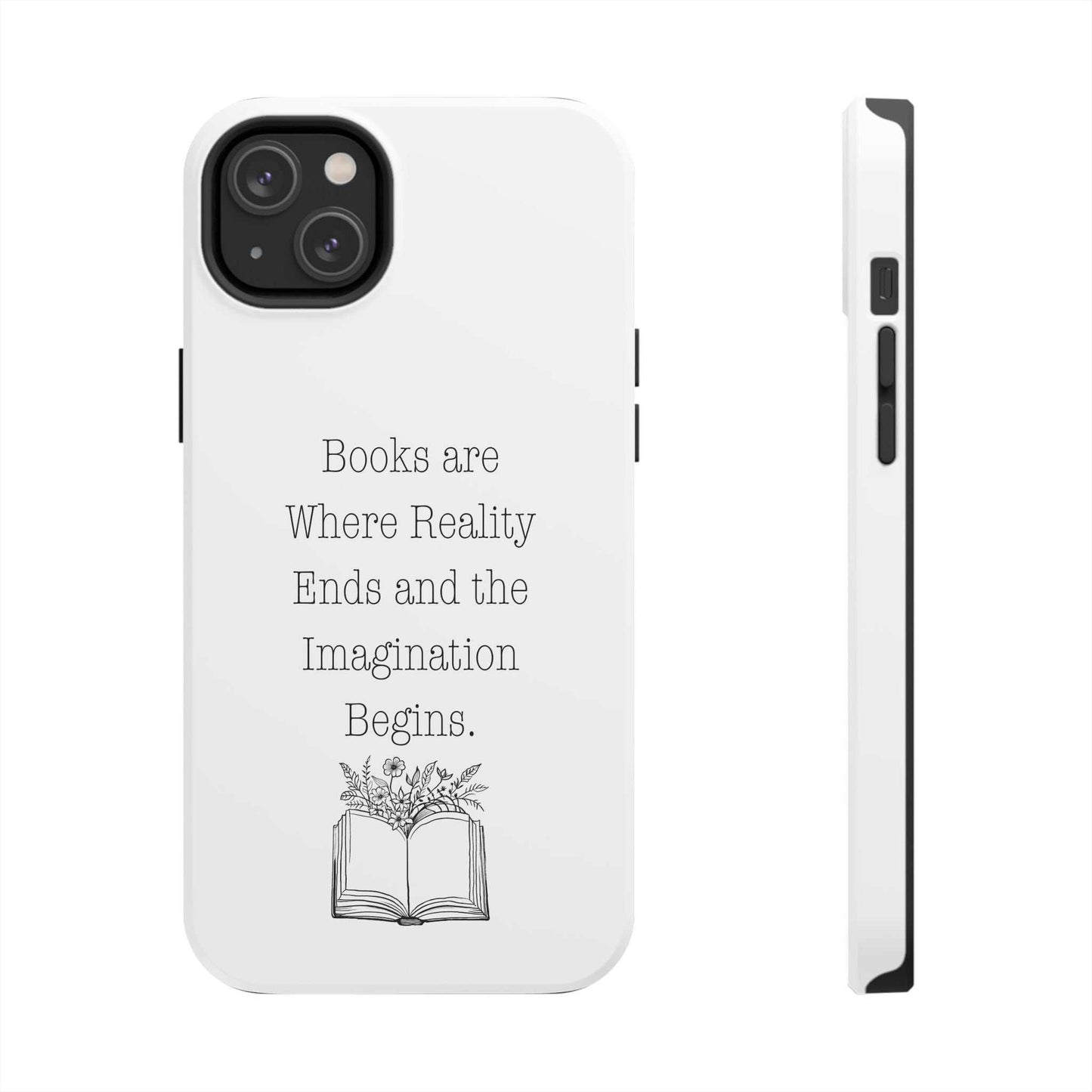 Quote Book Phone Case with floral book design and inspirational quote