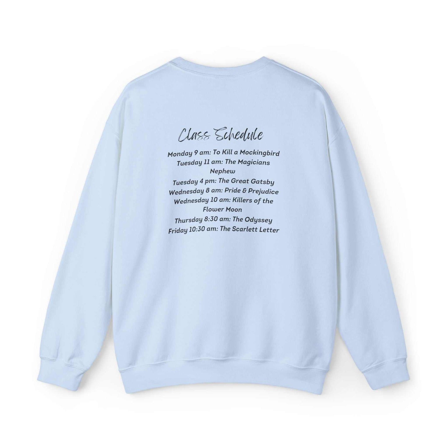 Bookworm University Crewneck Sweatshirt with 'Est 2024' design, cozy cotton-polyester blend, perfect for book lovers.