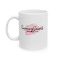 Ceramic coffee mug with Securing Secrets Boutique LLC business logo, available in 11oz and 15oz sizes.