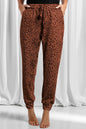 Full Size Leopard Drawstring Pocketed Pants