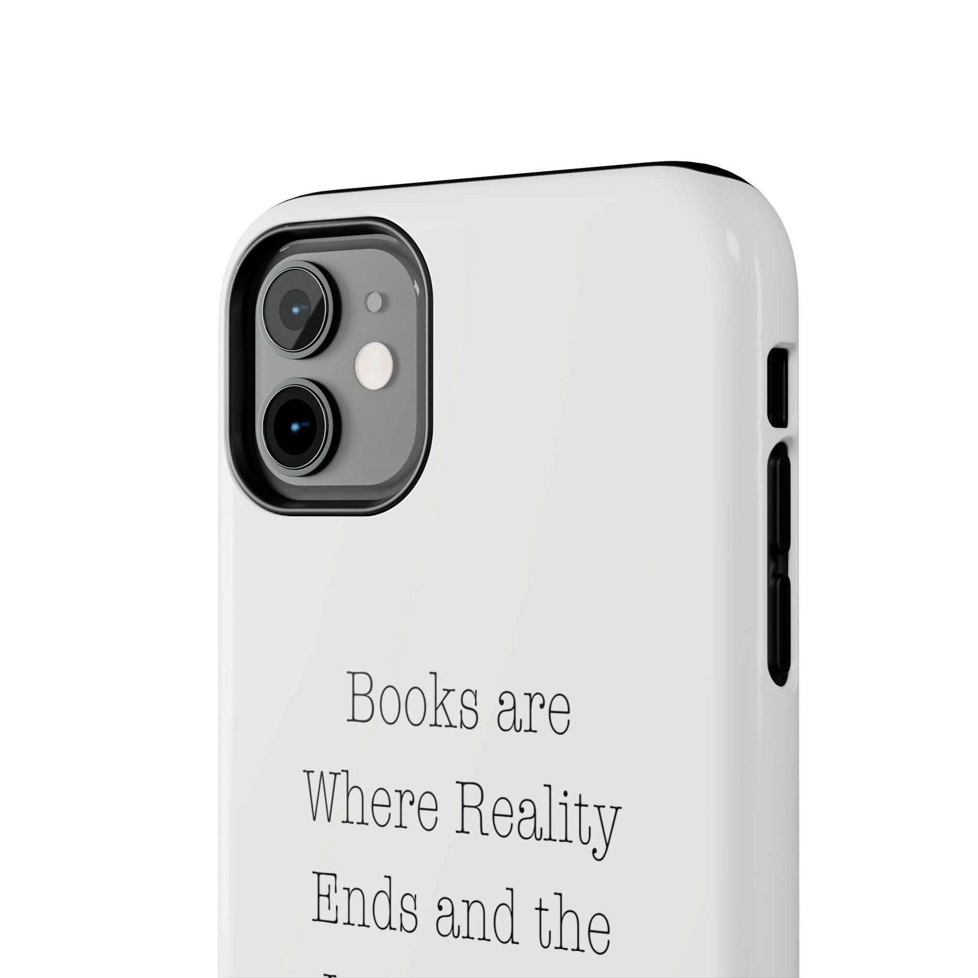 Durable Quote Book Phone Case with floral book design.