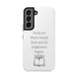 Durable Quote Book Phone Case with floral book graphic and inspirational text.