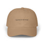 Classic Dad Cap with "Queen of Mystery" text, beige color, adjustable snap closure, empowering design.