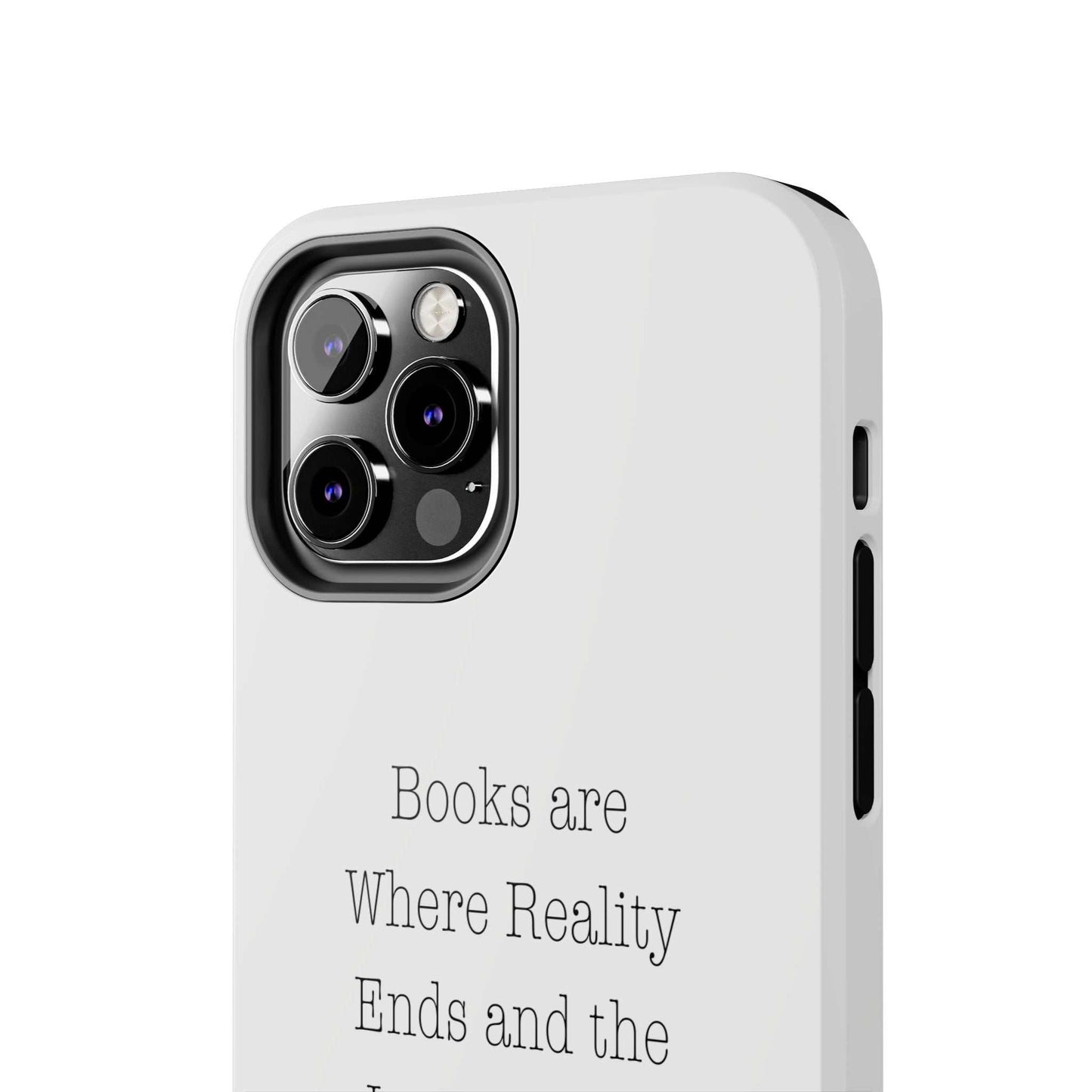 Durable Quote Book Phone Case with floral graphic and inspiring text for book lovers.