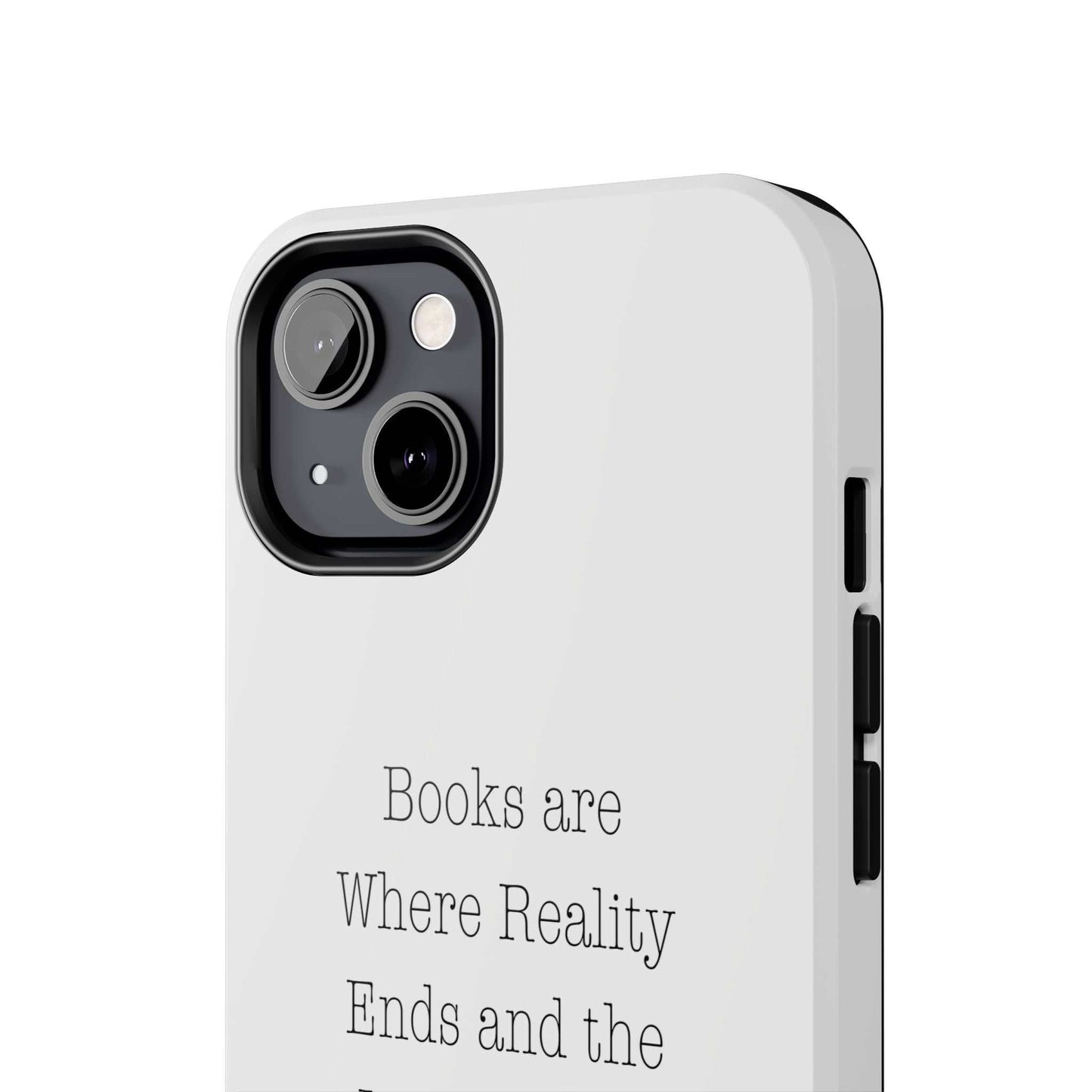 Durable Quote Book Phone Case with Floral Design and Imagination Quote.