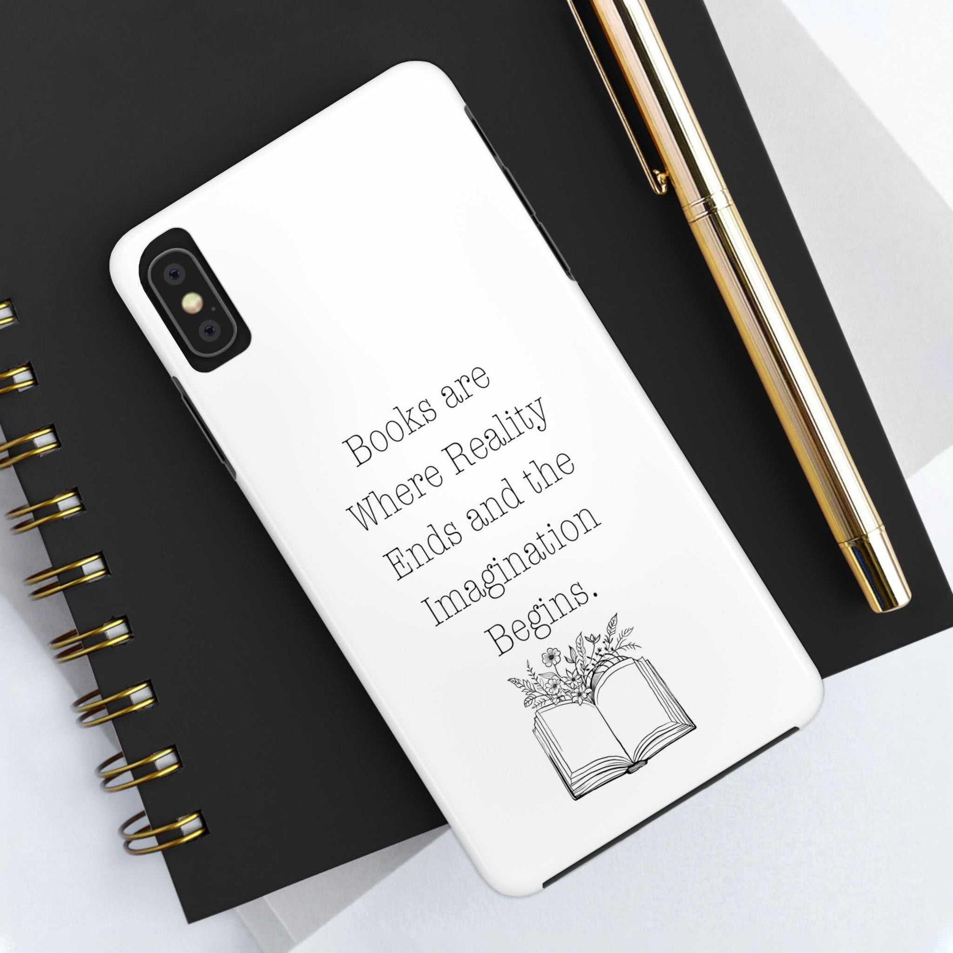 Durable Quote Book Phone Case with floral graphic and protective features.