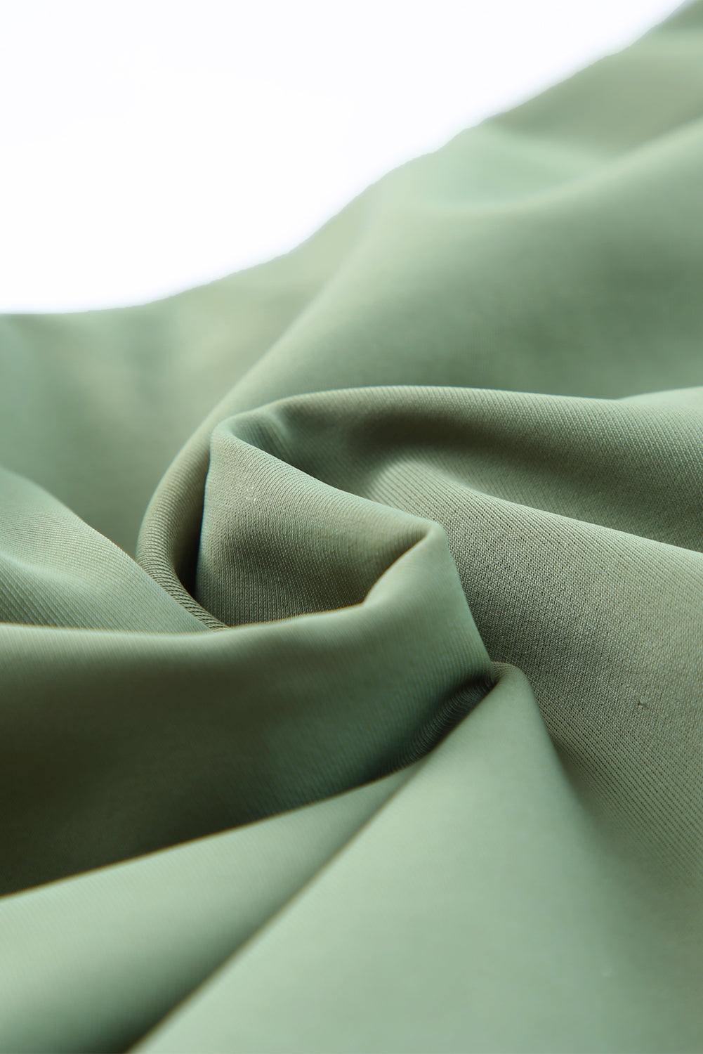 Olive green fabric for sleeveless swim dress set.