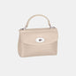 David Jones textured PU leather handbag, small, beige, sleek and sophisticated accessory.