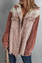 Snap Front Hooded Corduroy Shacket Blush Pink