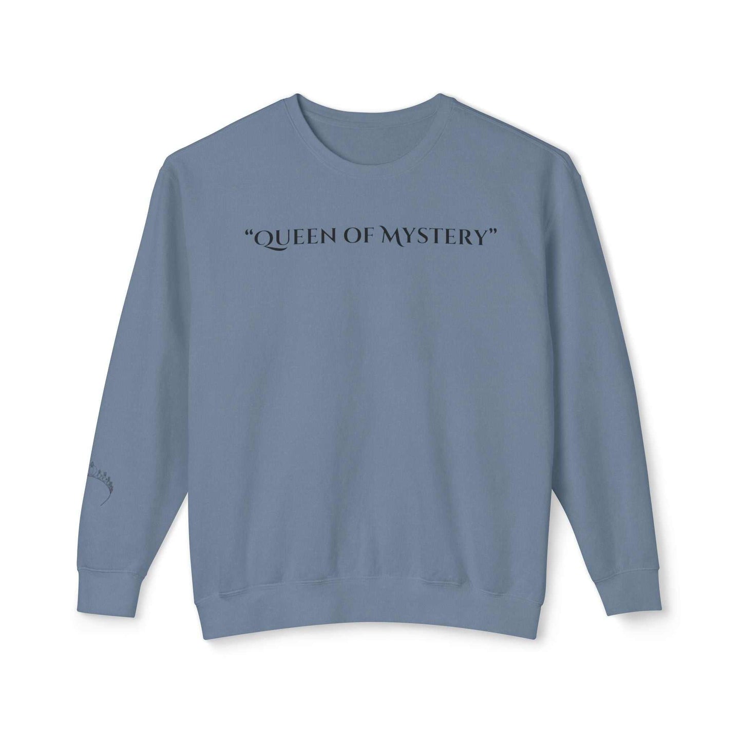 Queens Mystery Sweatshirt with enigmatic design, lightweight fit, perfect for casual wear.