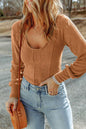 Scoop Neck Long Sleeve Top Ochre