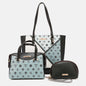 Nicole Lee USA 3-Piece Color Block Handbag Set with shopper, mini crossbody, and pouch.