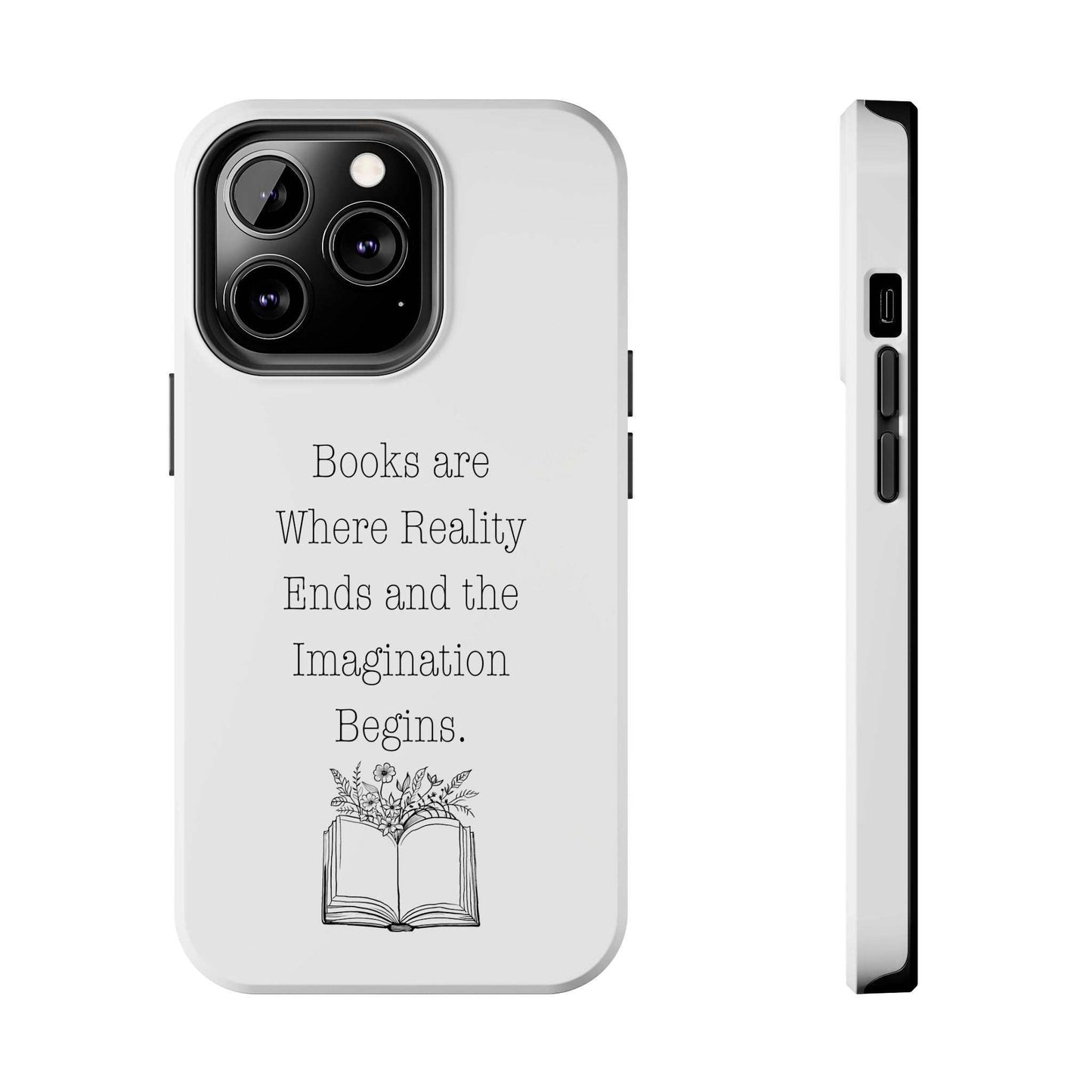 Durable Quote Book Phone Case with floral design and impactful quote for literary lovers.