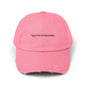 Distressed pink cap with "Queen of Mystery" text from Securing Secrets Brand, vintage style.