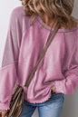 Exposed Seam Long Sleeve Sweatshirt Dusty Pink