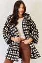 NNA Fuzzy Plaid Waist Tie Hooded Robe Cardigan, cozy loungewear with timeless plaid pattern.