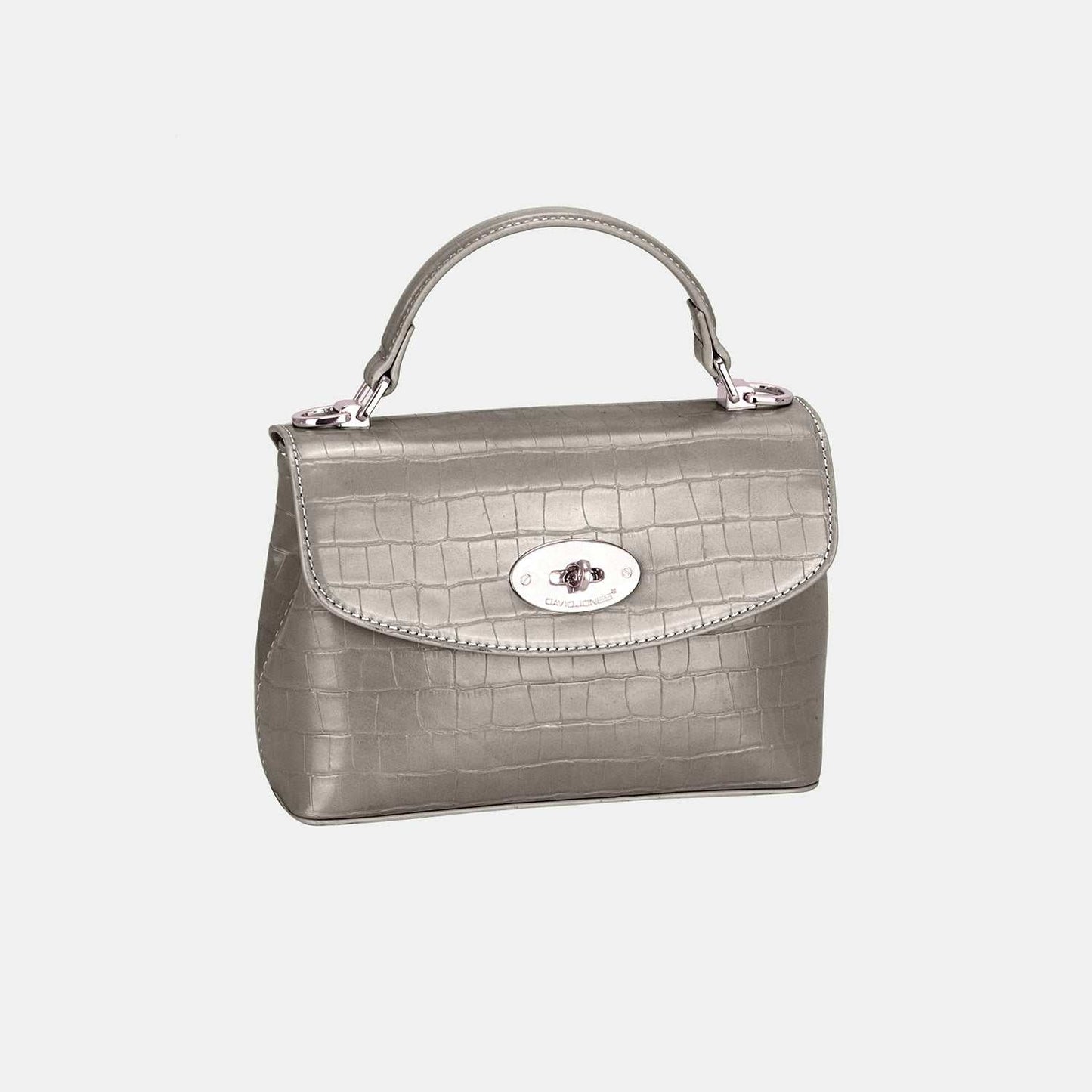 David Jones textured PU leather handbag in small size, stylish and durable.