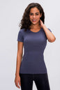 Millennia round neck short sleeve active t-shirt in navy.