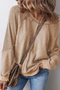 Exposed Seam Long Sleeve Sweatshirt Tan