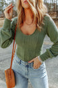 Scoop Neck Long Sleeve Top Matcha Green