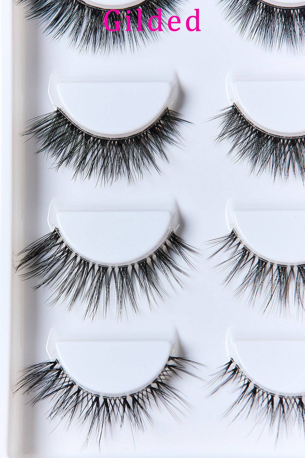 PINK BEAUTY Faux Mink Eyelashes Variety Pack - 5 pairs of luxurious lashes in packaging.