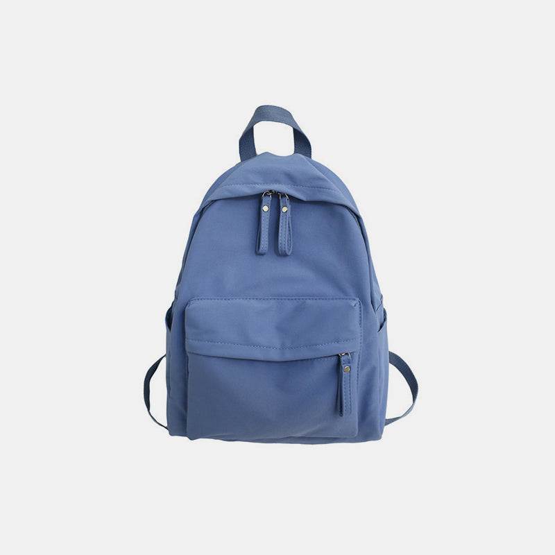 Large cotton backpack with zippers, 12.2 x 5.5 x 15.7 inches, 35.3 oz, imported.