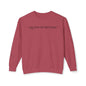 Red Queens Mystery Sweatshirt with "Queen of Mystery" text, 100% cotton, ribbed cuffs, and relaxed fit.