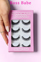 SO PINK BEAUTY Faux Mink Eyelashes 5 Pairs with invisible band in pink packaging.