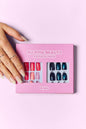 SO PINK BEAUTY Press On Nails 2 Packs on pink background, showcasing vibrant nail designs.