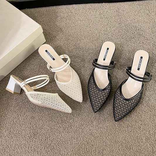 Point Toe Block Heel Sandals