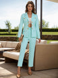 Lapel Collar Long Sleeve Blazer and Pants Set
Success
