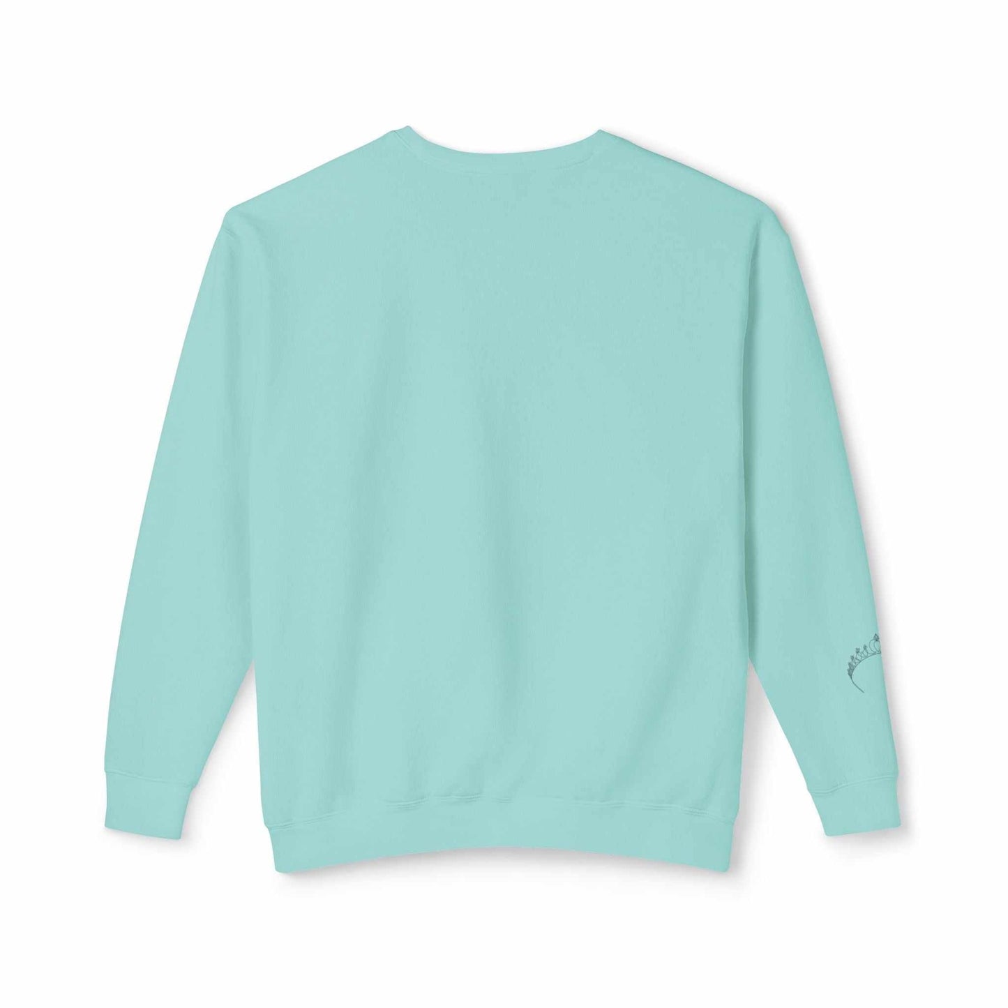 Light blue Queens Mystery Sweatshirt with an enigmatic design, perfect for casual wear.