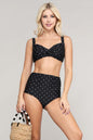 Marina West Swim twisted high-rise bikini set with polka dots, stylish and comfortable swimwear.