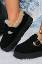 Round Toe Platform Fuzzy Boots