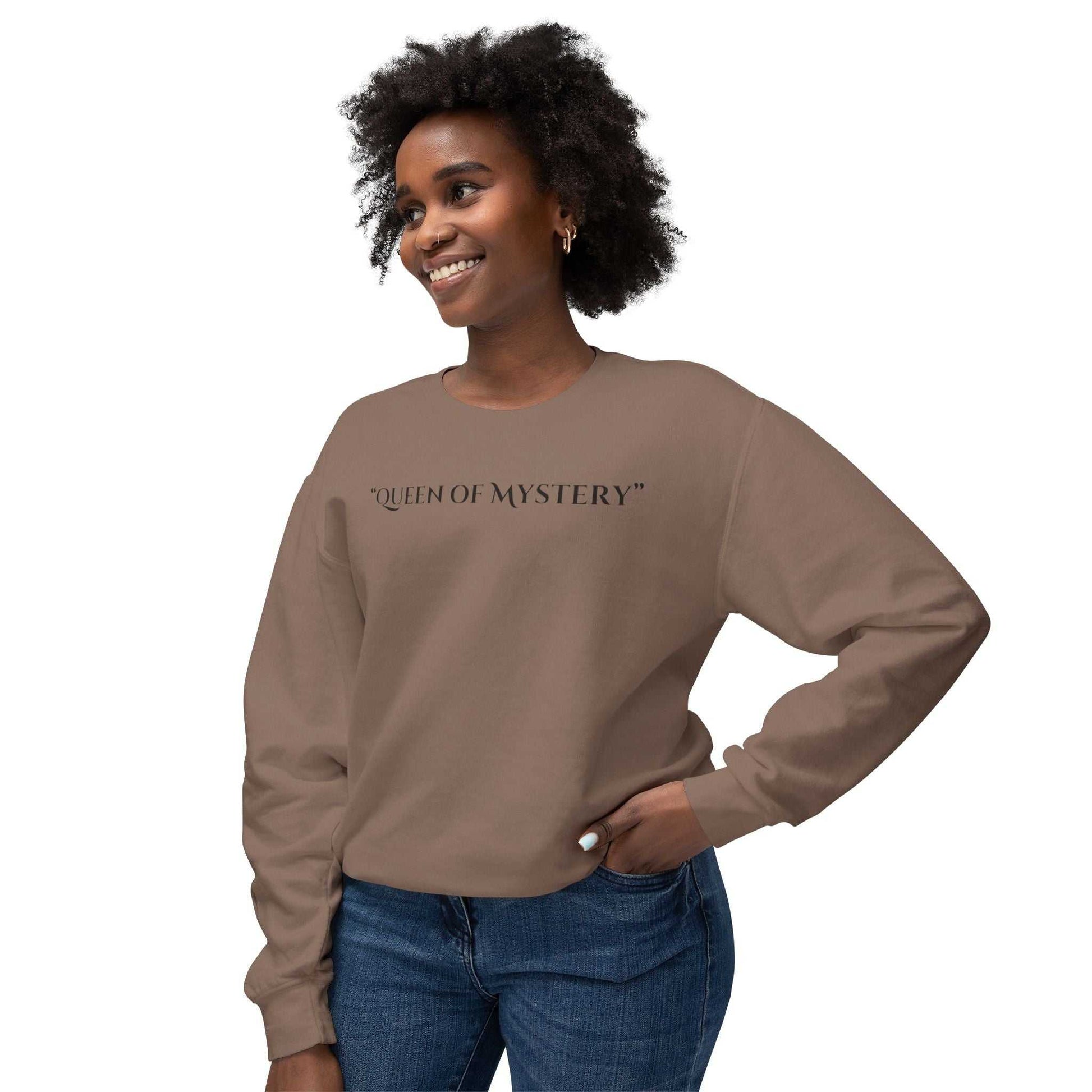 Queens Mystery Sweatshirt - enigmatic design, 100% cotton, casual wear.