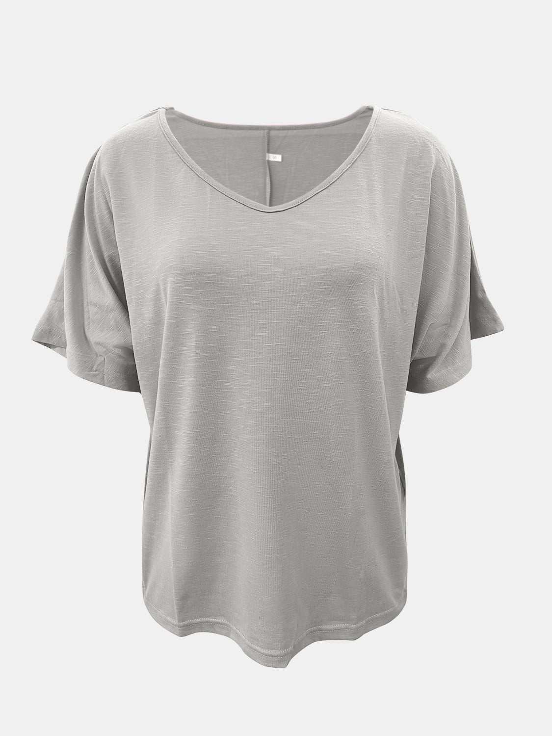 Full size scoop neck short sleeve t-shirt, basic style, 100% polyester, available in various sizes.