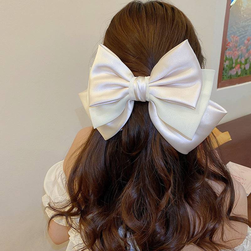 Bow Cloth Hair Clip Blush Ivory