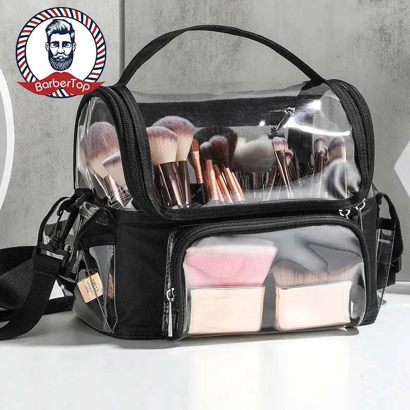 Fashion cosmetic brush storage bag, waterproof, multifunctional waist bag for hair stylists, large capacity.