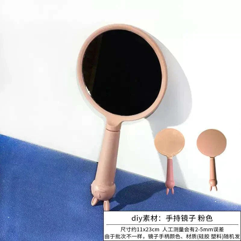 Portable airbag small comb mirror with DIY simulation cream glue material accessories for girls' makeup.