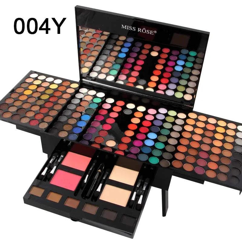 Miss Rose 194 Color Makeup Palette with Foundation, Blush, Eyebrow Kit