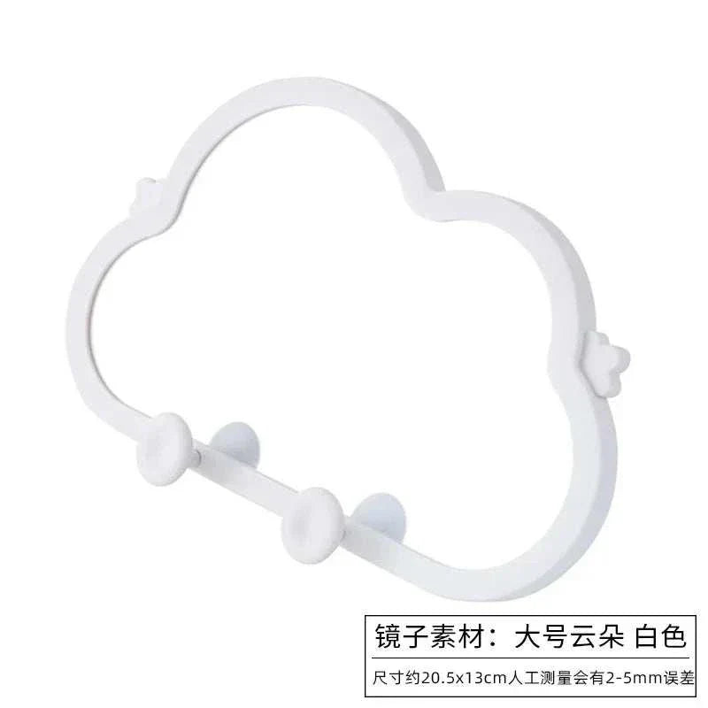 Portable airbag small comb mirror with cloud-shaped frame for DIY girls' makeup.