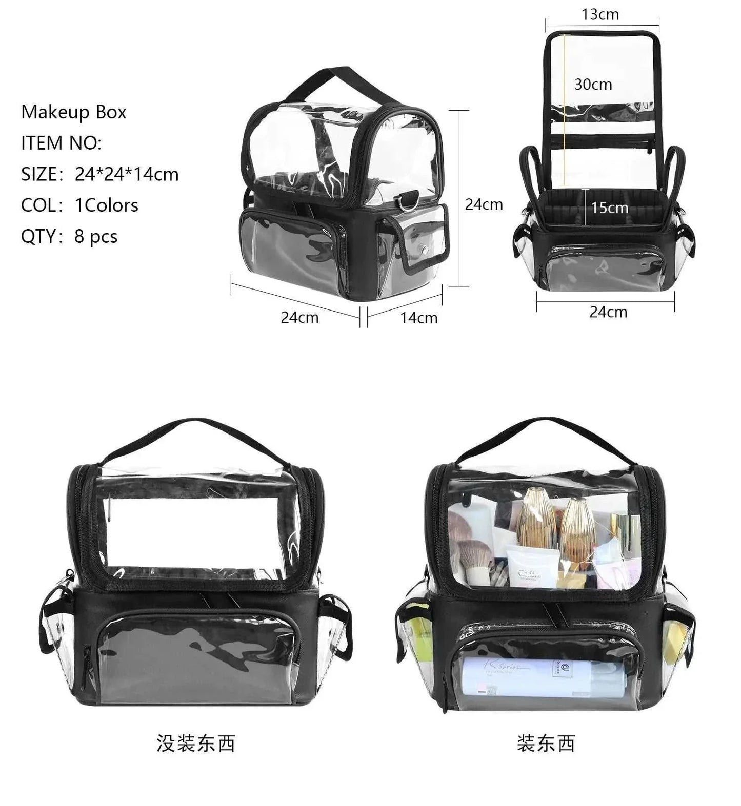 Fashion cosmetic brush storage bag, waterproof, large capacity, multifunctional design for artists and hair stylists.