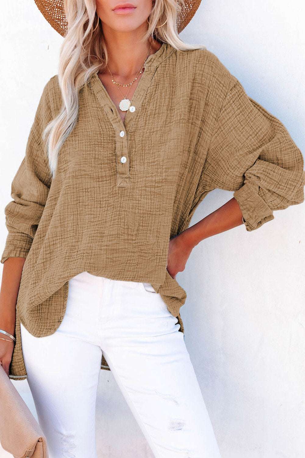 Buttoned Long Sleeve Blouse