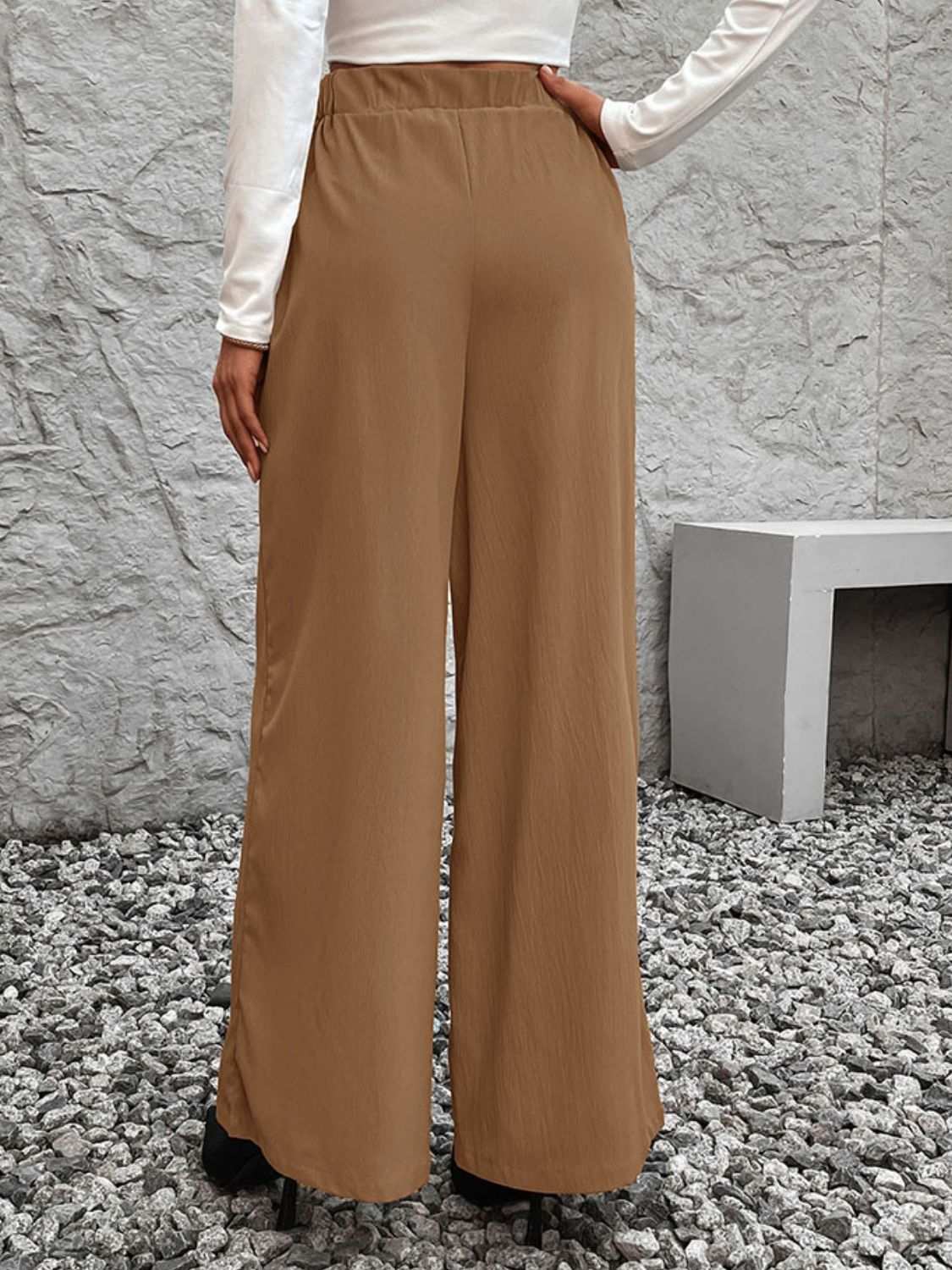 Perfee Tied High Waist Wide Leg Pants