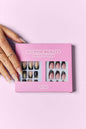 SO PINK BEAUTY Press On Nails 2 Packs with 48 pieces and glue for easy application on a pink background.