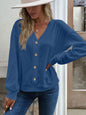 V-Neck Dropped Shoulder Blouse