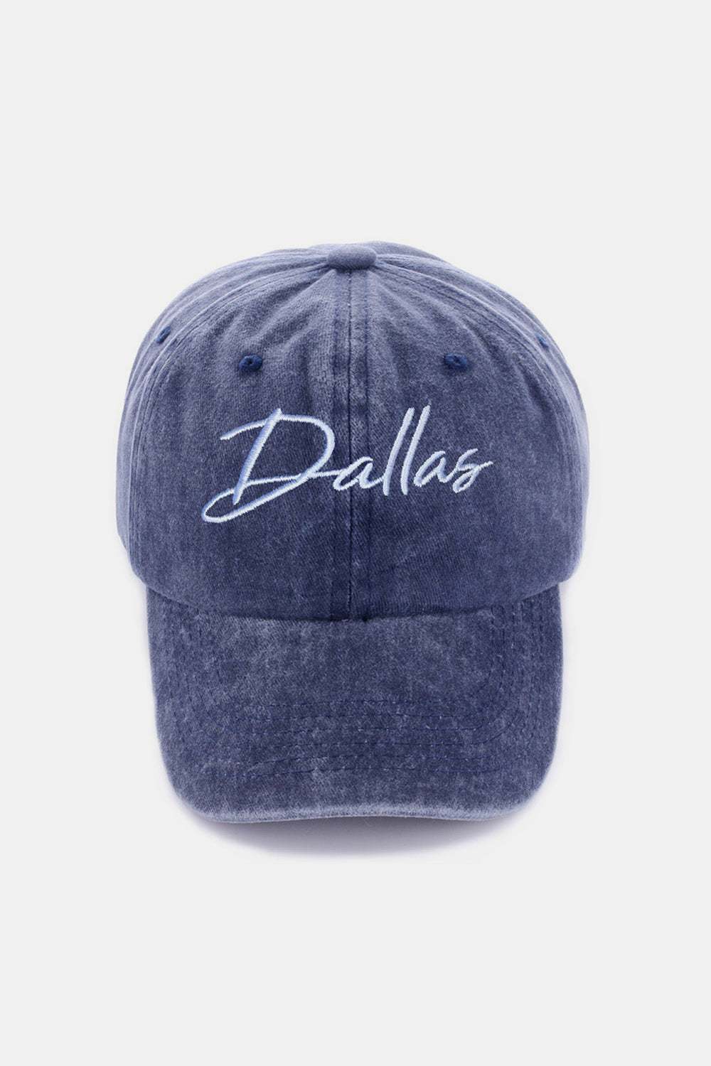 Zenana Washed DALLAS Embroidered Baseball Cap, vintage style, 100% cotton, casual accessory.