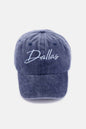 Zenana Washed DALLAS Embroidered Baseball Cap, vintage style, 100% cotton, casual accessory.